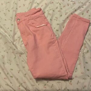 Pink skinny jeans